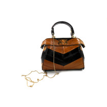 Fendi Peekaboo Mini Pelle Cognac e Marrone
