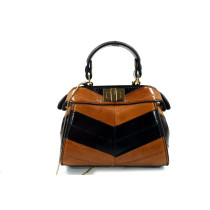 Fendi Peekaboo Mini Pelle Cognac e Marrone