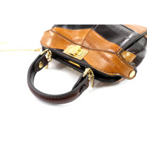 Fendi Peekaboo Mini Pelle Cognac e Marrone