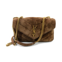 Saint Laurent Lou Lou Small Suede Brown Coffee