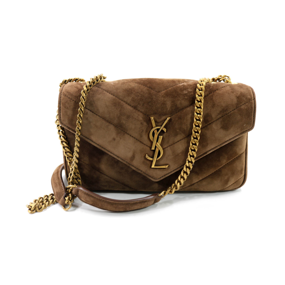 Saint Laurent Lou Lou Small Suede Brown Coffee