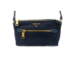 Prada Pochette Tela Blu