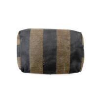 Fendi Pochette Vintage Pequin Tela Marrone e Nera