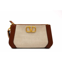 Valentino Pochette Tela e Pelle Cuoio
