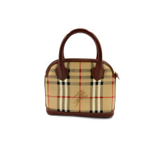Burberry Tote Nova Check 2Way Tela e Pelle Marrone