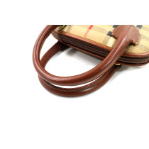 Burberry Tote Nova Check 2Way Tela e Pelle Marrone