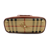 Burberry Tote Nova Check 2Way Tela e Pelle Marrone