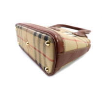 Burberry Tote Nova Check 2Way Tela e Pelle Marrone