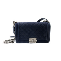 Chanel Boy Suede Blu
