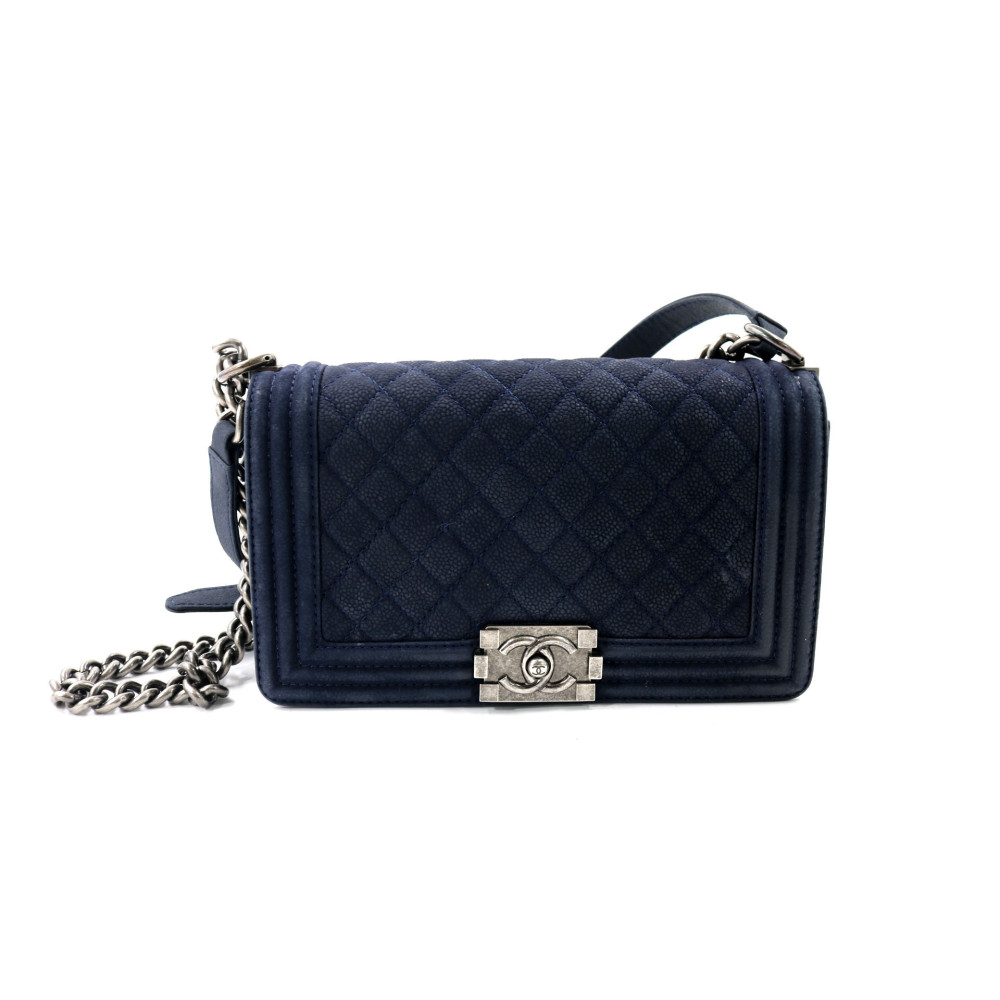 Chanel Boy Suede Blu