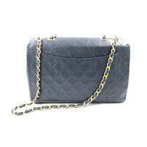 Chanel Classica Vintage Big Logo Pelle d'Agnello Blue
