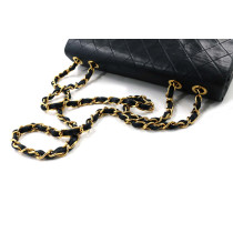 Chanel Classica Vintage Big Logo Pelle d'Agnello Blue