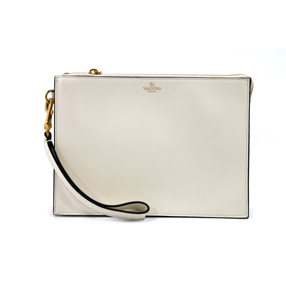 Valentino Pochette Pelle Bianca