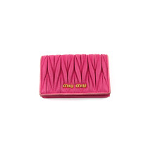 Miu Miu Portacarte Piccolo Matelassé Pelle Fucsia
