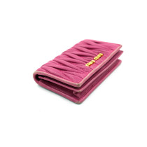 Miu Miu Portacarte Piccolo Matelassé Pelle Fucsia