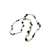 Chanel Collana Perle, Acciaio e Plastica Multicolor