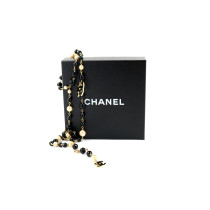 Chanel Collana Perle, Acciaio e Plastica Nero e Beige