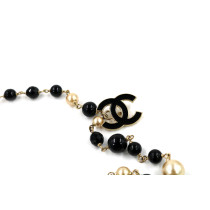 Chanel Collana Perle, Acciaio e Plastica Nero e Beige