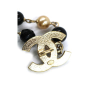 Chanel Collana Perle, Acciaio e Plastica Nero e Beige