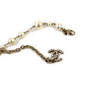 Chanel Collana Perle, Acciaio e Plastica Bianca