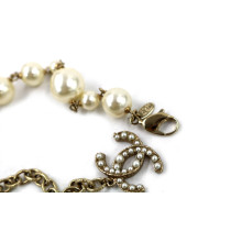 Chanel Collana Perle, Acciaio e Plastica Bianca