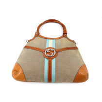 Gucci Hobo Tela e Pelle Grigia