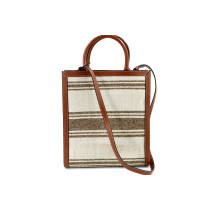 Celine Cabas Vertical Tela Beige