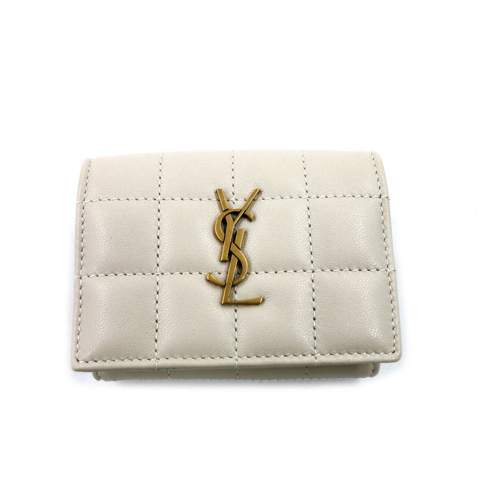 Saint Laurent Portafoglio Cassandre Pelle Bianca