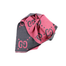 Gucci Sciarpa Lana Grigia e Rosa