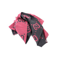 Gucci Sciarpa Lana Grigia e Rosa