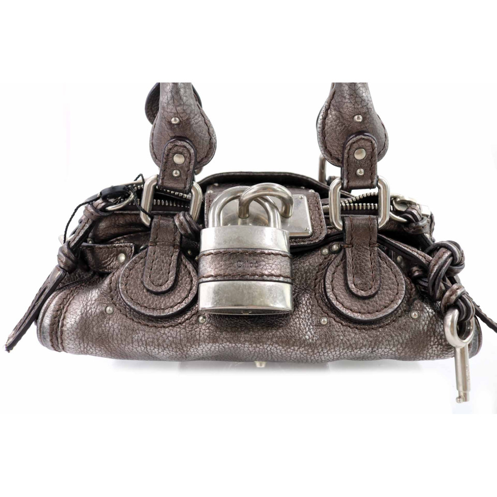 Chloe Paddington Piccola Pelle Argento Bronzo