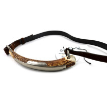 Saint Laurent Cintura Mombasa Suede e Pelle Marrone