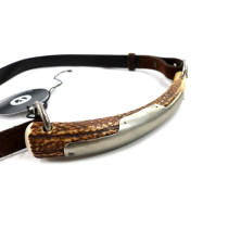 Saint Laurent Cintura Mombasa Suede e Pelle Marrone