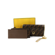 Fendi Wallet on Chain Pelle Marrone