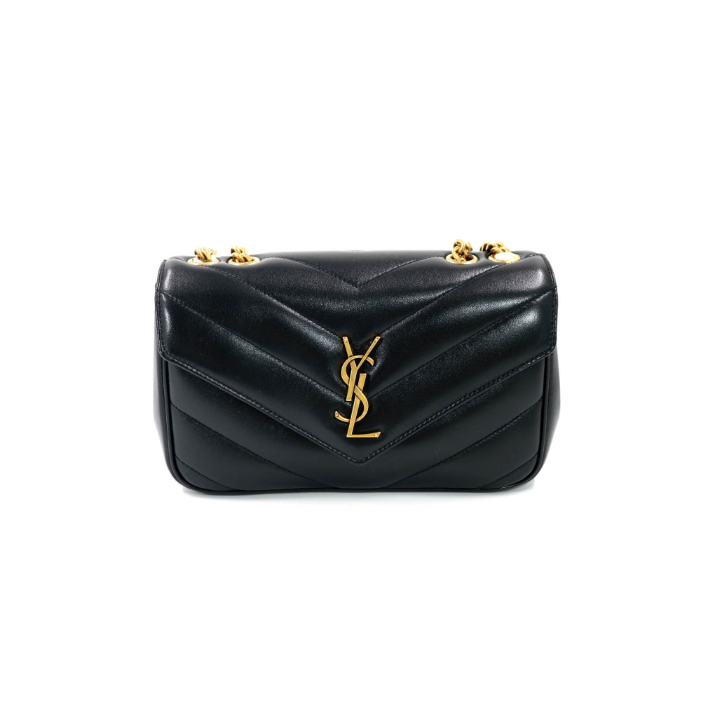 Saint Laurent Lou Lou Small Pelle d'Agnello Nera