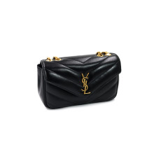 Saint Laurent Lou Lou Small Pelle d'Agnello Nera