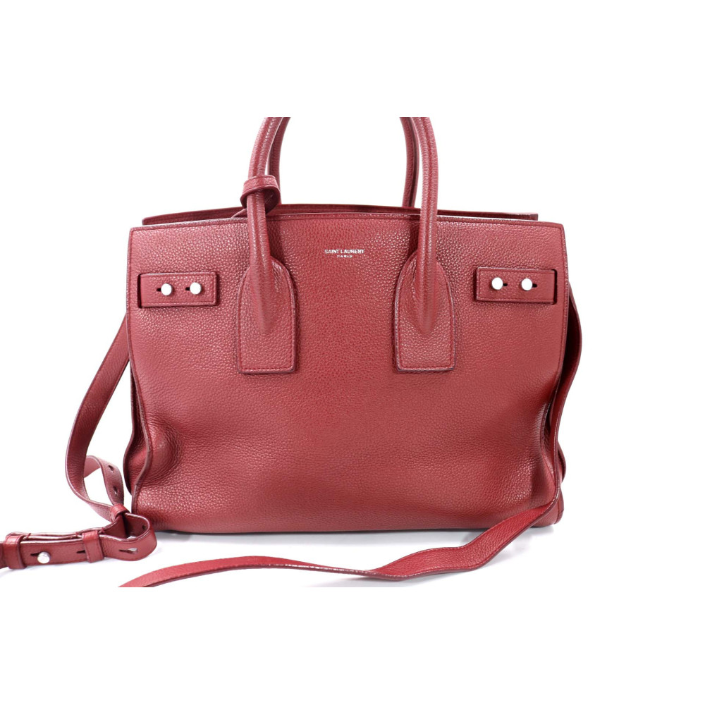 Saint Laurent Sac de Jour Pelle Rosso Vino