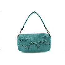 Fendi Baguette Pelle e Perline Azzurra