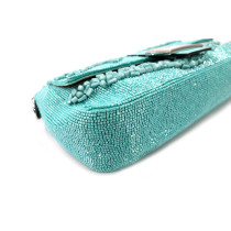 Fendi Baguette Pelle e Perline Azzurra