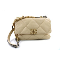 Chanel 19 Media Pelle Beige