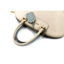 Dolce & Gabbana Megan Dome Satchel Pelle Azzurra e Beige