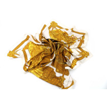 Hermes Foulard "Armets En Panache" Seta Avorio e Oro