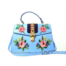Gucci Silvye Pelle Azzurra