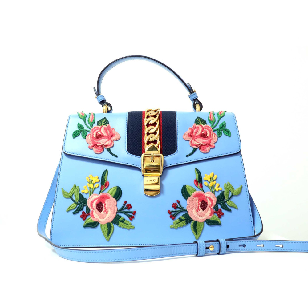 Gucci Silvye Pelle Azzurra