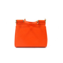 Dolce & Gabbana Sicily Media Pelle Saffiano Arancio