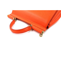 Dolce & Gabbana Sicily Media Pelle Saffiano Arancio