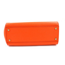 Dolce & Gabbana Sicily Media Pelle Saffiano Arancio