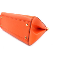 Dolce & Gabbana Sicily Media Pelle Saffiano Arancio