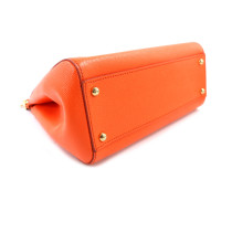 Dolce & Gabbana Sicily Media Pelle Saffiano Arancio