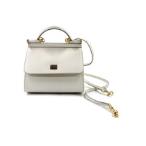 Dolce & Gabbana Sicily Small Pelle Saffiano Panna